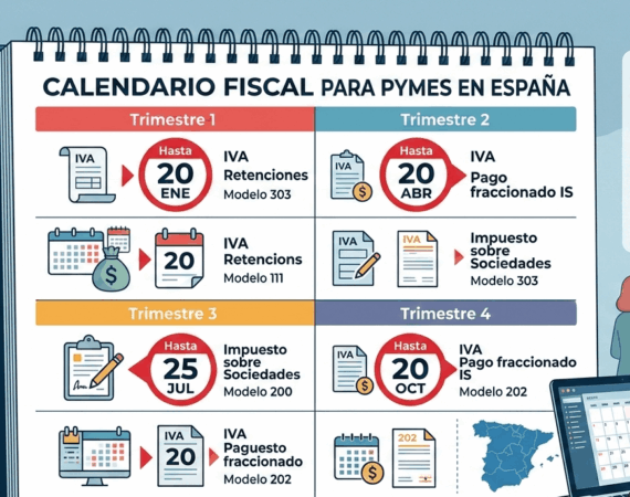 calendario fiscal anual con impuestos de empresas en España